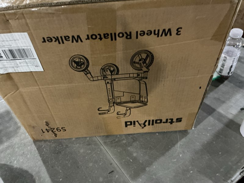 Condition photo showing Good Condition for StrollAid 3 Wheel Walkers for Seniors, Foldable Rollator Walker with Tray & Large Storage Bag, 10" Big Wheel for All Terrain, 350 lb Weight Capacity, Orange