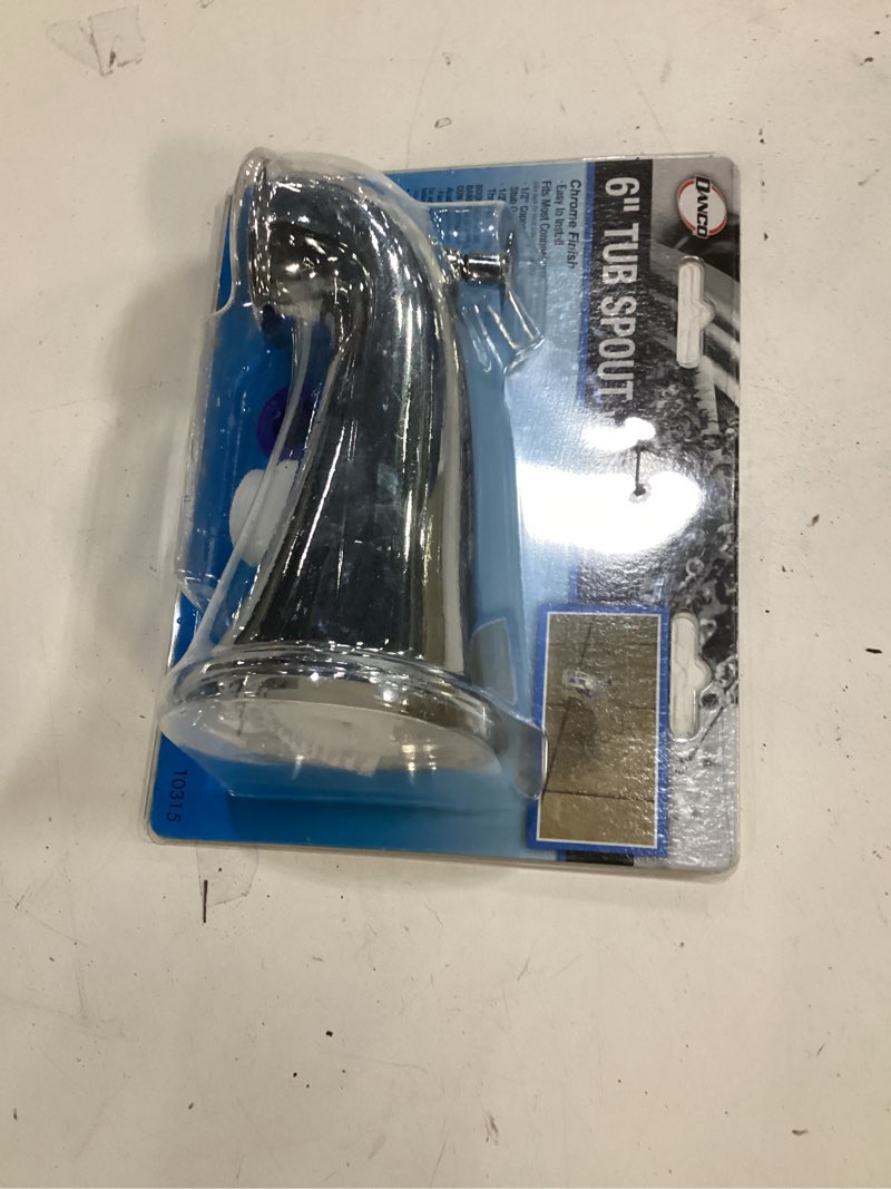 Condition photo showing Good Condition for danco 6 in. decorative tub spout with pull up diverter in chrome (10315)