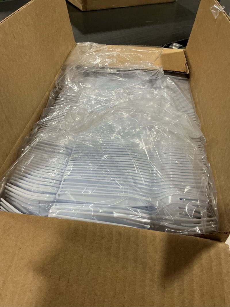 Condition photo showing New/Like New for focusline 1000 count white plastic forks, disposable forks bulk, heat resistant plastic silverware for take out restaurants, family gatherings, outdoor activities 1000 forks