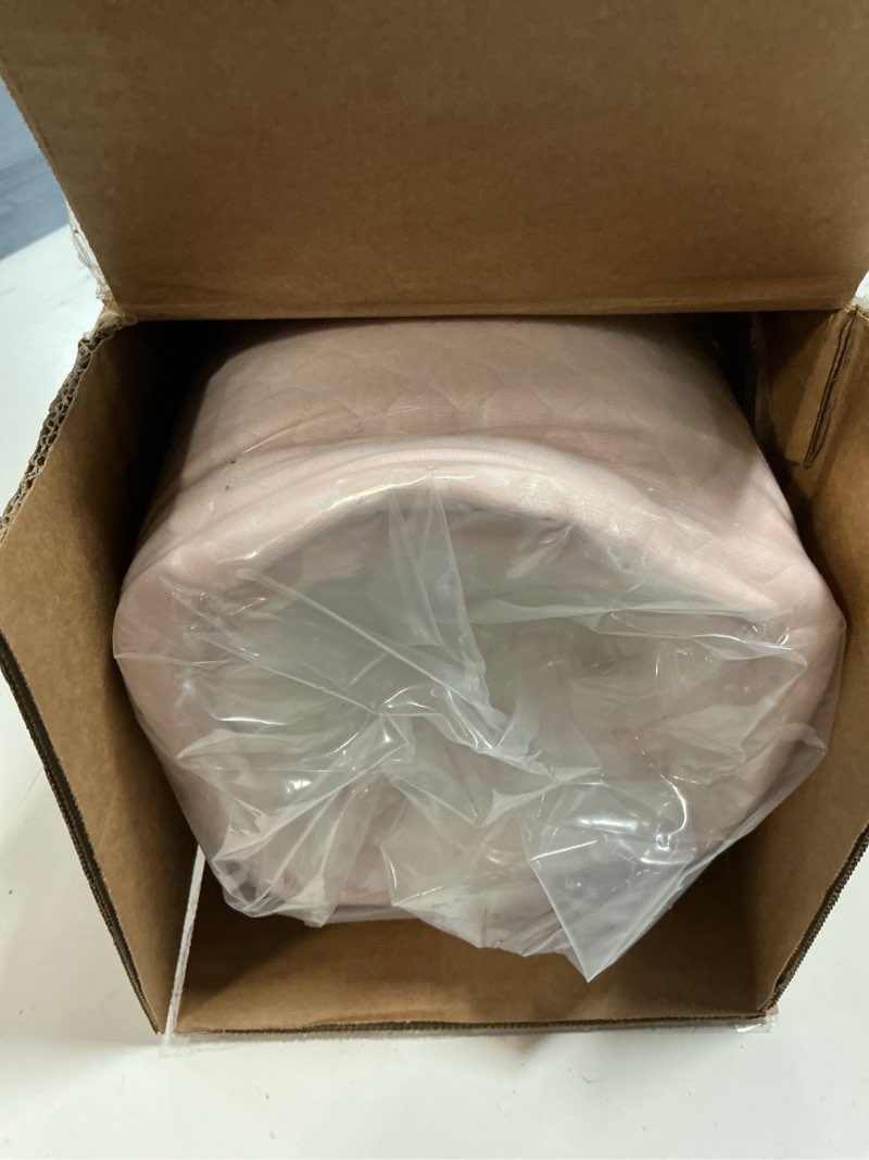 Condition photo showing New/Like New for mini crib mattress, 38x24x4 inch dual sided comfort gel memory foam, breathable premium baby mattress for mini and portable cribs w/removable outer cover - white&pink