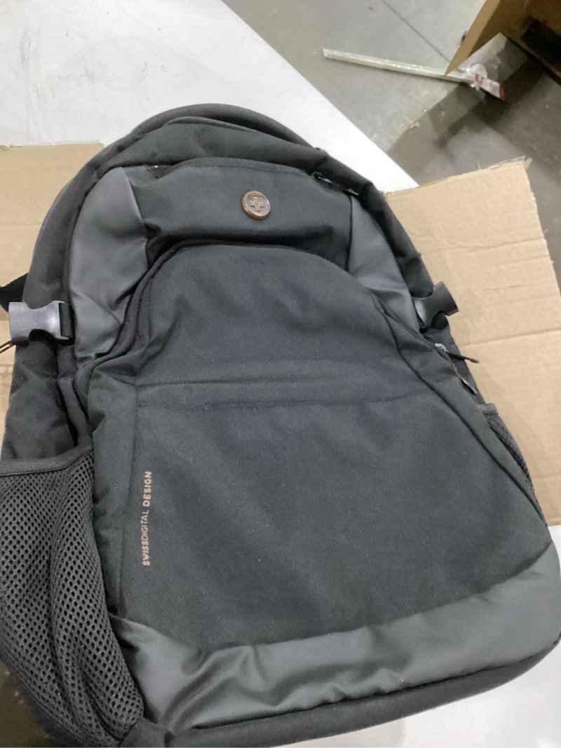 Condition photo showing Good Condition for swissdigital design travel laptop backpack, 35l expandable large college laptops backpack with usb charging port for men and women fits 17 inch notebook, black | sd1671-01 black 17 inches