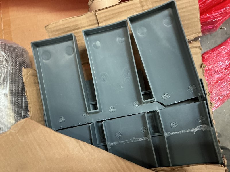 Condition photo showing As Is for 12"W x 41"H Mid-America Vinyl, TailorMade Three Board Spaced (2 Batten), Board-n-Batten Shutters, w/Installation Shutter-Lok's (Per Pair), 471 - Treated Cedar 41-in. H 471 - Treated Cedar