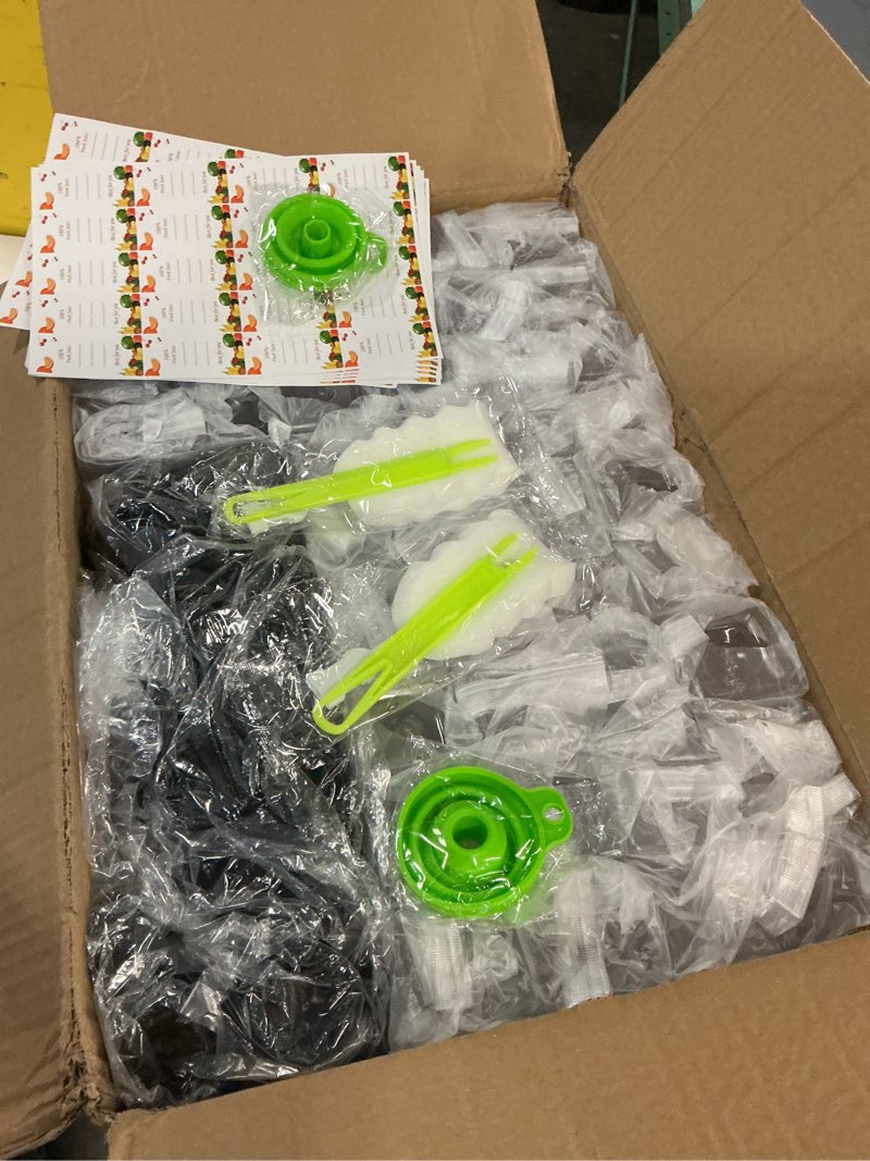 Condition photo showing New/Like New for Plastic Juice Bottles 150 pcs 8 oz Empty Plastic Water Bottles with Caps Reusable Clear Beverage Containers for Drinking, Juicing, Smoothie, Water with 2 Brushes, 2 Funnels, 160 Stickers (8 OZ)