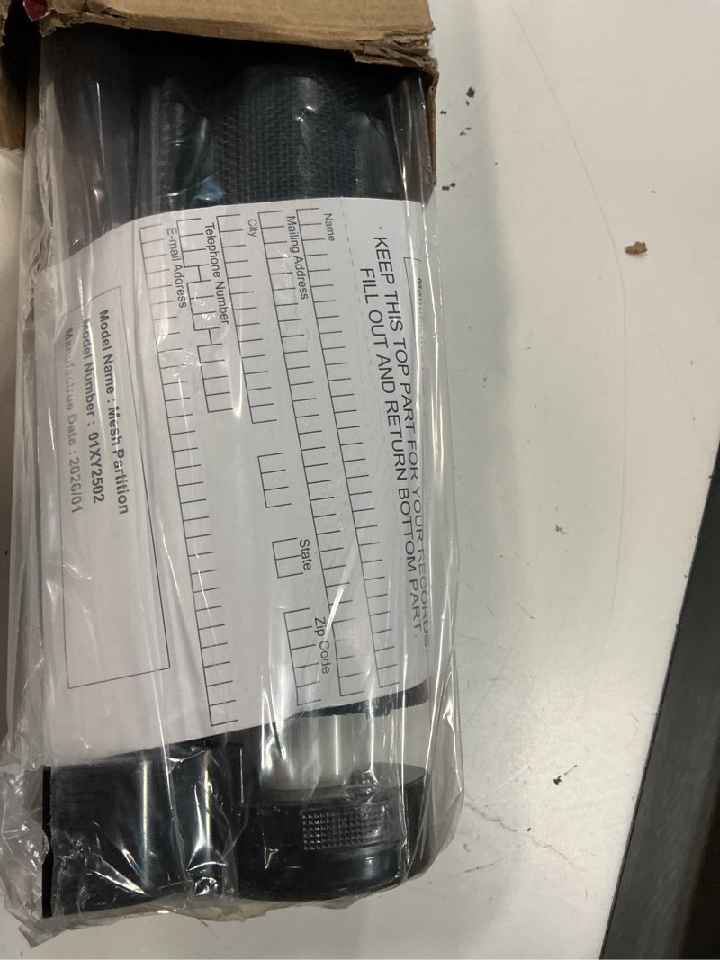Condition photo showing New/Like New for reinforced 42” extra tall x 80” wide retractable baby gates with rods to prevent crawling through, extra tall pet gate for large openings indoor long mesh dog gate for stairs and doorways, black black reinforced 42" tall x 80" wide