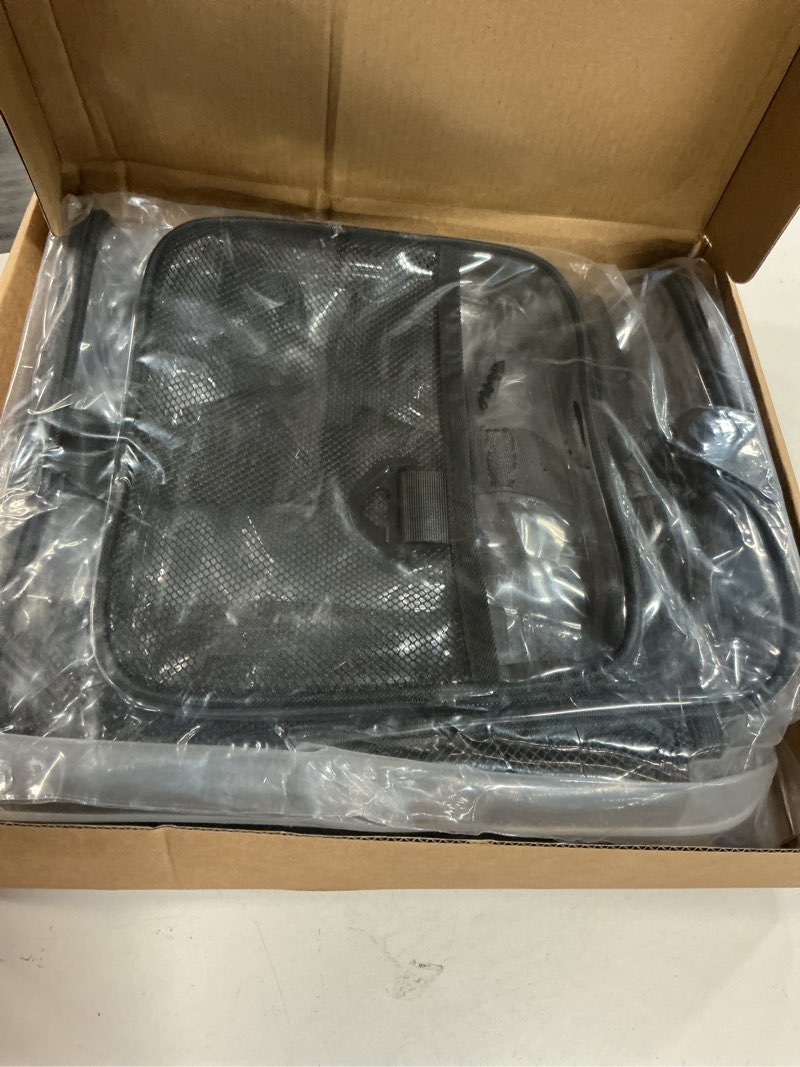 Condition photo showing Good Condition for large heavy duty clear duffel bag, extra large clear tote bag for stadium events, durable crossbody for travel, work, sports events, airport security screening, laptop carrying bag black-19.3×13×8in