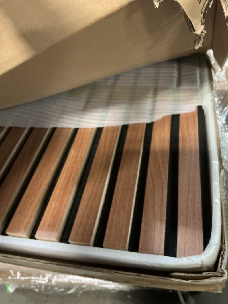 Condition photo showing New/Like New for Art3d 2 Wood Slat Acoustic Panels for Wall and Ceiling - 3D Fluted Sound Absorbing Panel with Wood Finish - Walnut