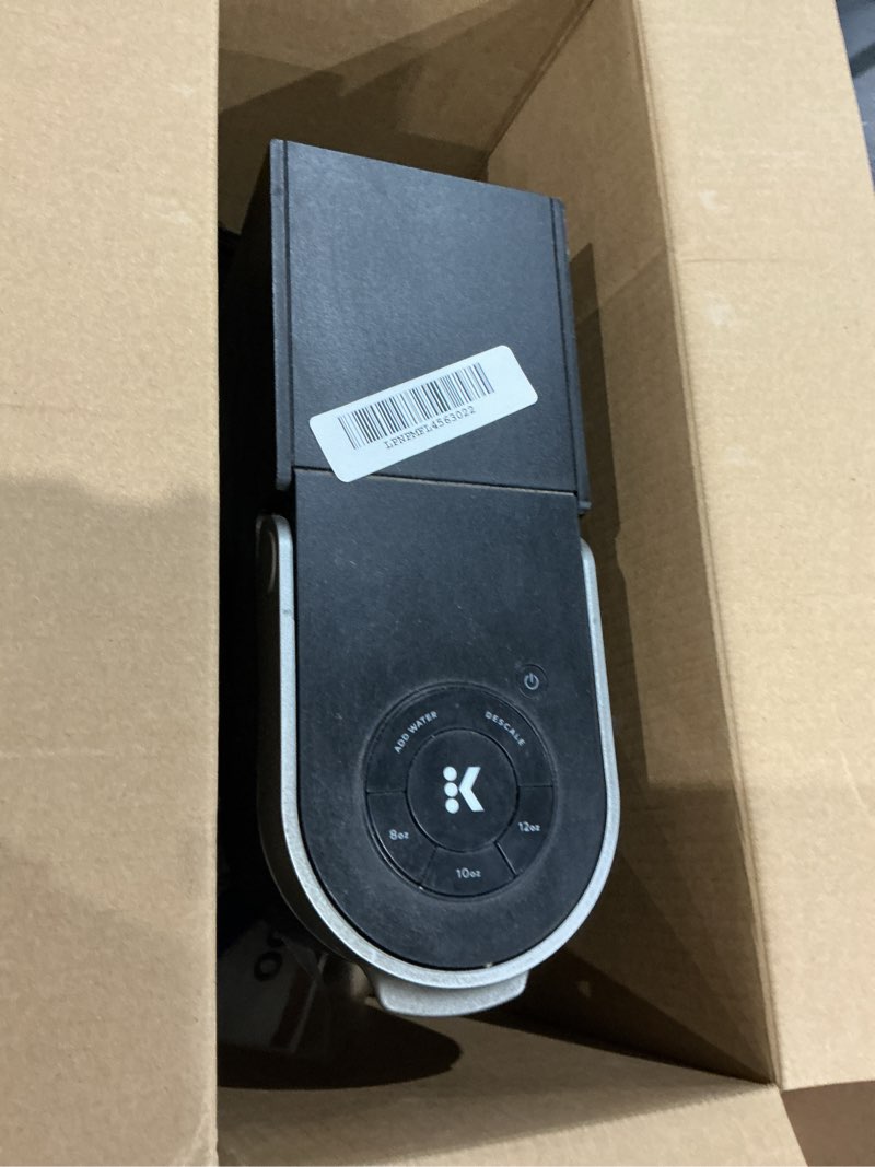 Condition photo showing As Is for used keurig k-slim single serve k-cup pod coffee maker, multistream technology, 3 brew sizes, slim and sleek design, 46oz removable reservoir, black