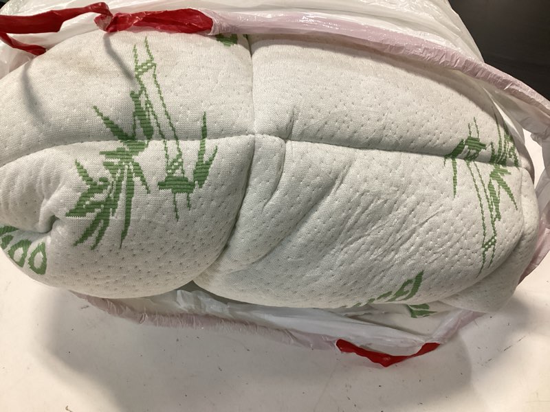 Condition photo showing Good Condition for ultra soft full size mattress topper - viscose made from bamboo pillow top mattress pad for back pain relief - naturally cooling for hot sleepers, green green full