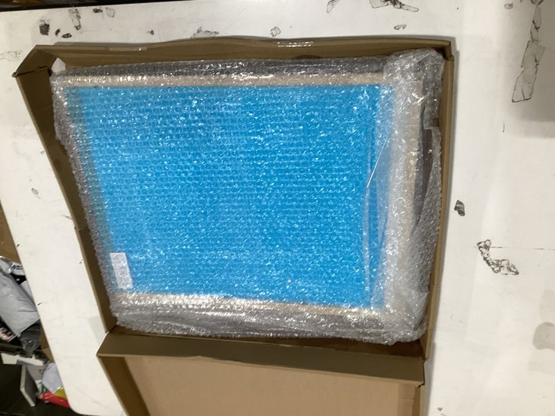 Condition photo showing New/Like New for Black Real Wood 13x17 Picture Frame - 0.75 Inches Wide | 0.5 Inches Deep | Mid Century Style with UV Acrylic & Foam Board Backing