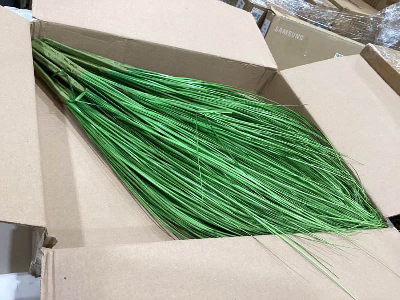 Condition photo showing As Is for Tigeen 18 Pcs 33 Inch Artificial Grass Plants, Faux Shrubs Wheat Grass, Tall Fake Plants for Outdoor Decor, Artificial Greenery Stems Weed for Room Indoor Home Vase Decor (Green) Green 18