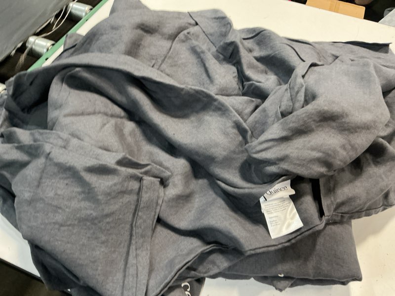 Condition photo showing As Is for quince european linen sheet set charcoal 20x36