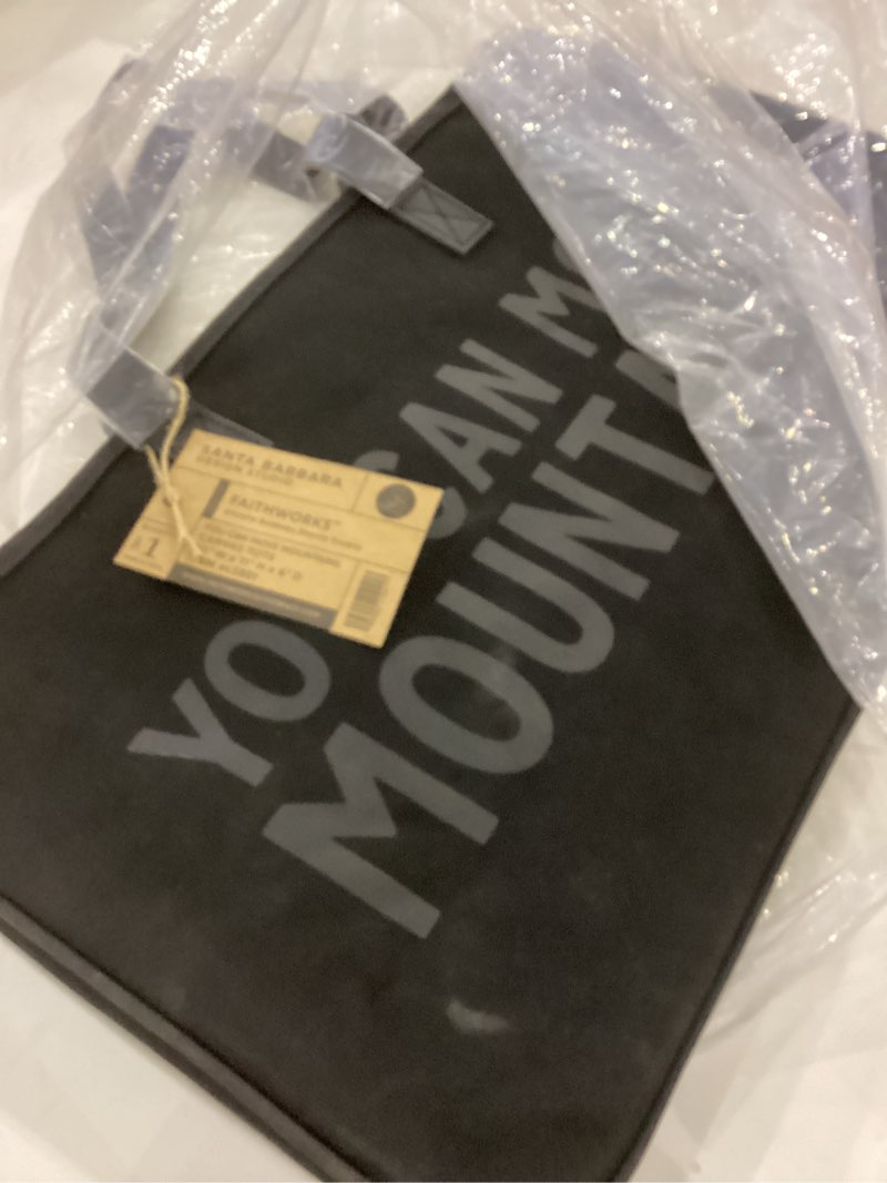 Creative Brands Faithworks - Inspirational Large Canvas and Leather Tote Bag, 20 x 11-Inch, Move Mou