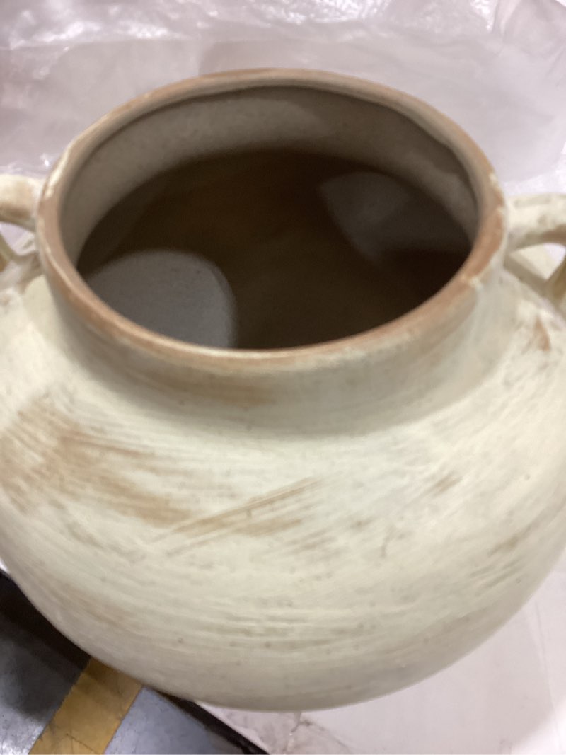 Condition photo showing Good Condition for Creative Co-Op Large Orange & Whitewashed Terracotta Urn