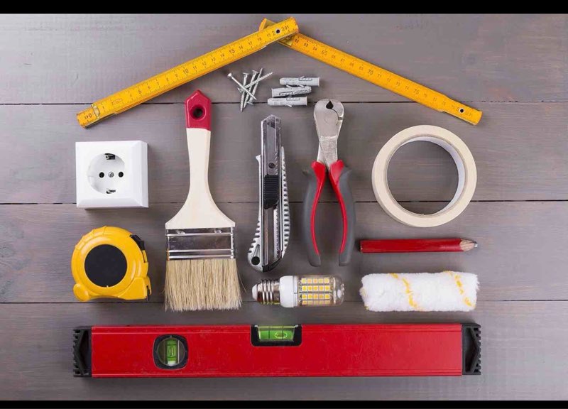 Condition photo showing As Is for assorted home improvement lot (small tools, screw, home accessories, etc.)