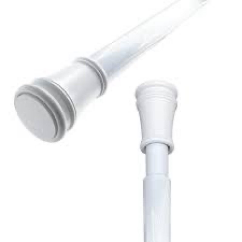 Amazing Drapery Hardware 5/8 Inch White Spring Tension Rods, Set of 1 - Adjustable Length 48-74 Inch