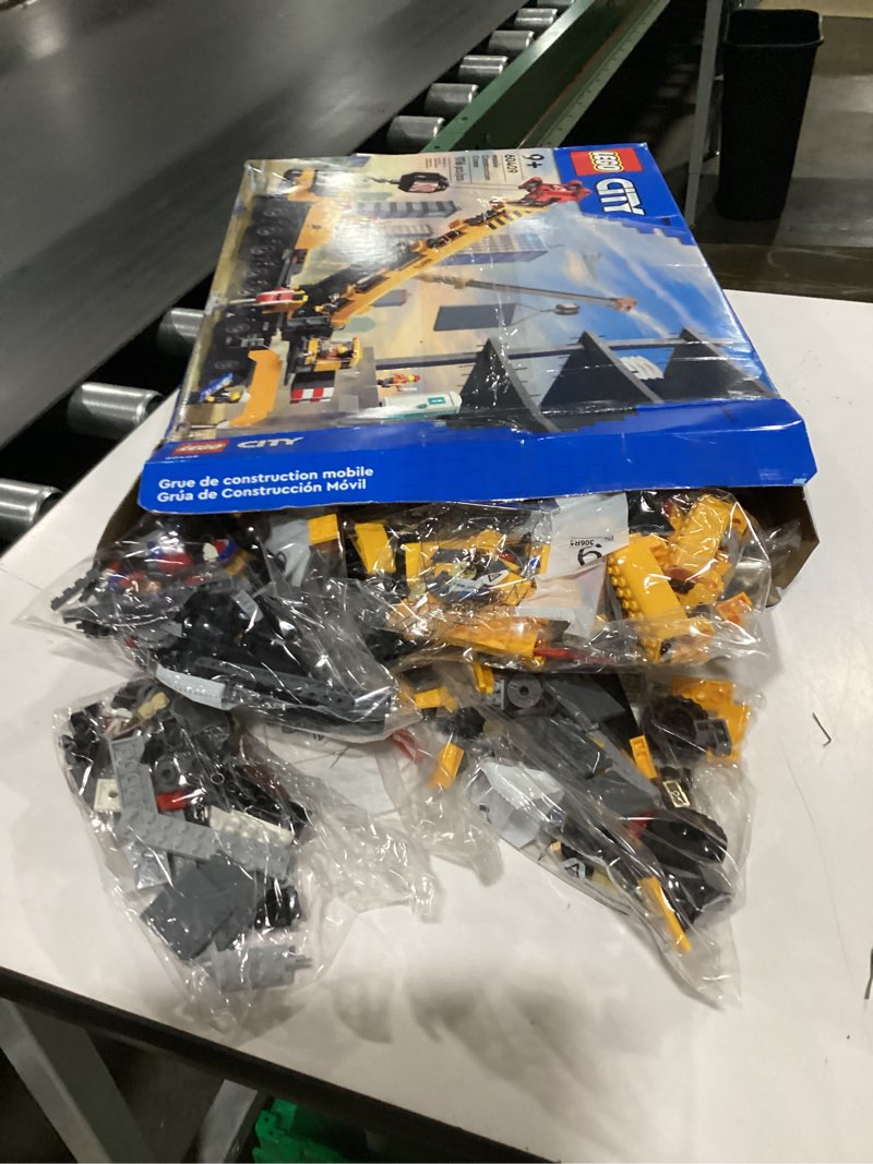 Condition photo showing Good Condition for LEGO City Yellow Mobile Construction Crane Toy Set for Boys and Girls, Long Extendable Boom and 4 Worker Minifigures Included for Imaginative Role Play, Construction Toy Birthday Gift for Kids, 60409