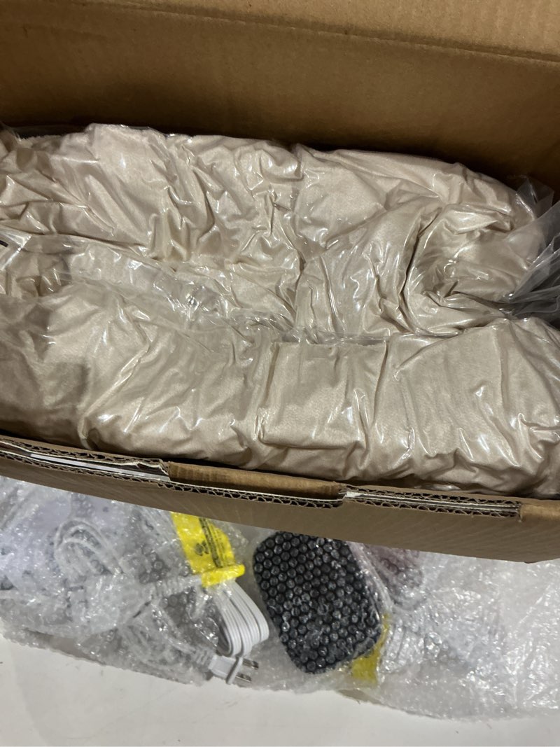 Condition photo showing New/Like New for bearhug electric blanket king size with dual controls, 10 heat levels & 1-12h auto shut-off, fast heating soft velvet to sherpa heated blanket for couples, machine washable, beige beige king size 100" × 90"