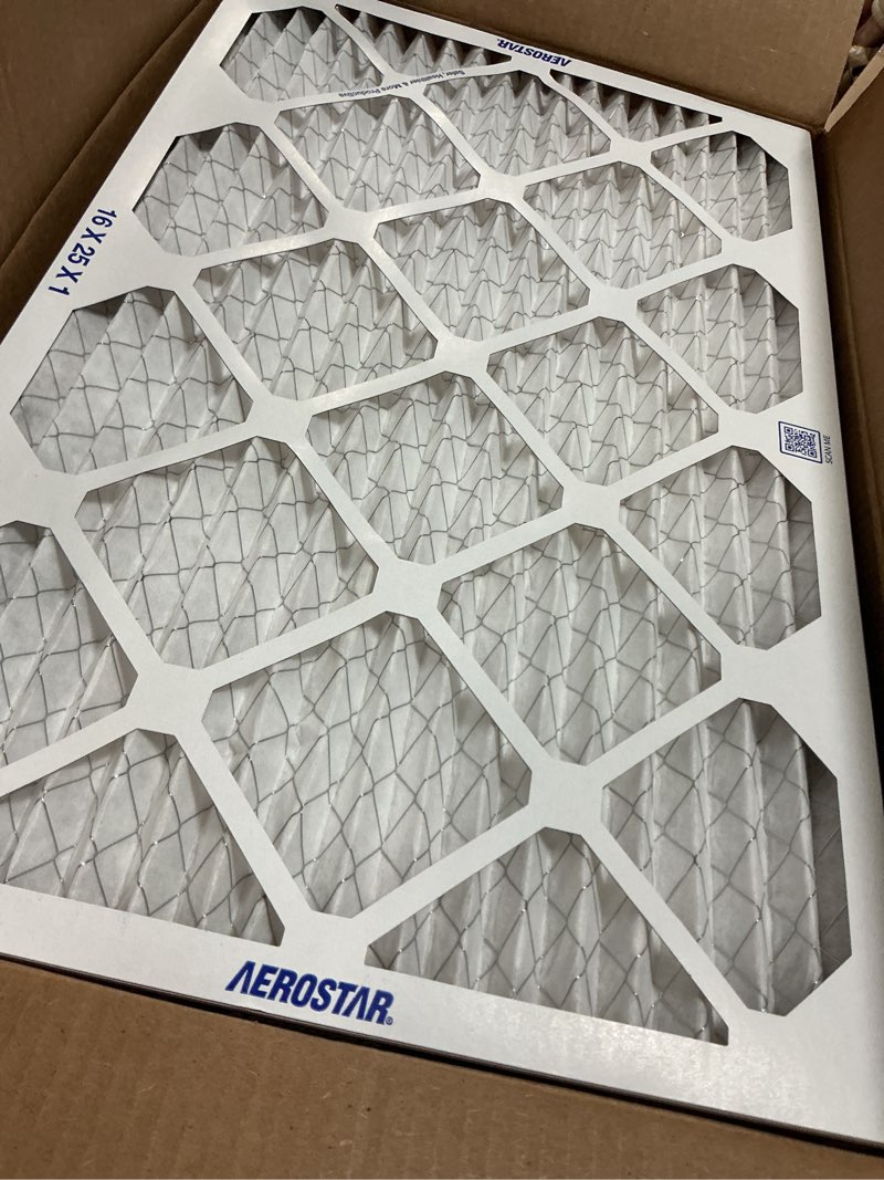 Condition photo showing Good Condition for amazon basics merv 5 ac furnace air filter, 16x25x1 inches, 6-pack (actual size: 15.75" x 24.75" x 0.75")