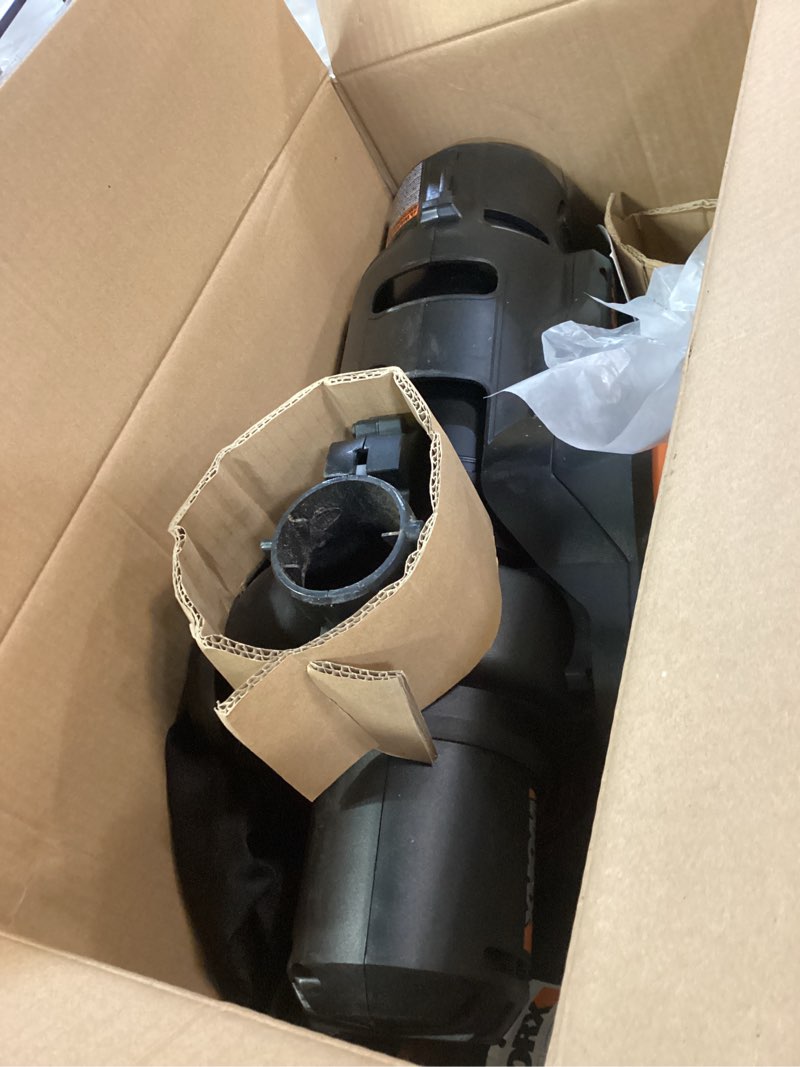 Condition photo showing As Is for WORX 12 Amp Trivac 3-in-1 Electric Leaf Blower/Mulcher/Yard Vacuum - WG512