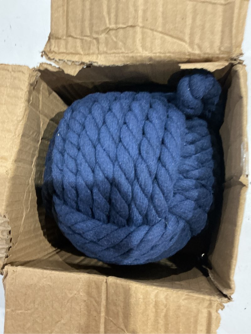 Condition photo showing Good Condition for pomeat decorative door stop, sailors knot rope door stop, nautical doors stop, weighted door stopper, heavy doorstop for bedroom, living room, window wedge, bookend 6.25 inch (blue) navy blue