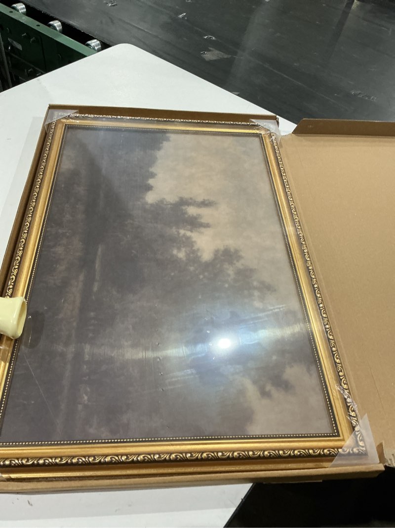Condition photo showing Good Condition for lhhjdio vintage gold framed wall art moody landscape canvas wall art farmhouse fall picture wall decor rustic landscape art prints for living room bedroom office 16"x24" gold framed-6 framed 16x24in
