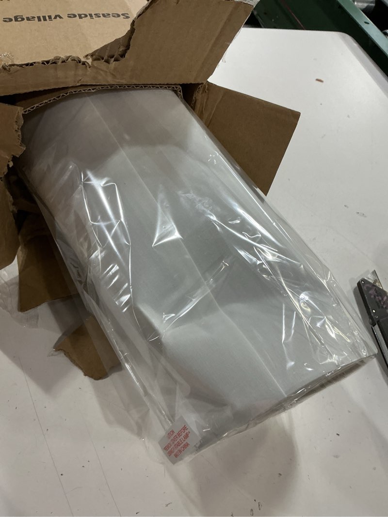 Condition photo showing As Is for Touch Table Lamp, 3-Way Dimmable Modern Minimalist Accent Bedside Lamp with Cylinder Fabric Shade, Night Light Nightstand Desk Lamp for Bedroom Living Room Kitchen, 9W LED Bulb Included White Shade with Black Nickel Base