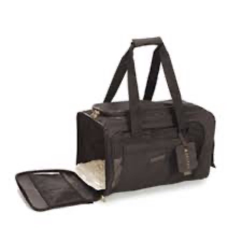 sherpa delta airlines travel pet carrier, airline approved & guaranteed on board - black, medium