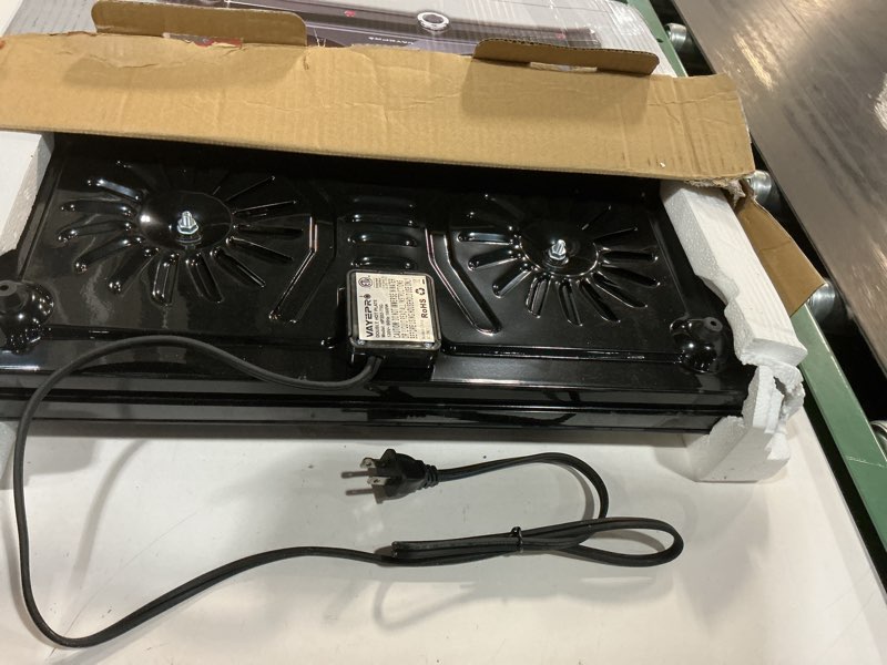 Condition photo showing Good Condition for infrared double burner electric cooktop - 1800w portable stove, heat-up in seconds, countertop cooktop for dorm, compatible with all cookware 20*12*3.8inch