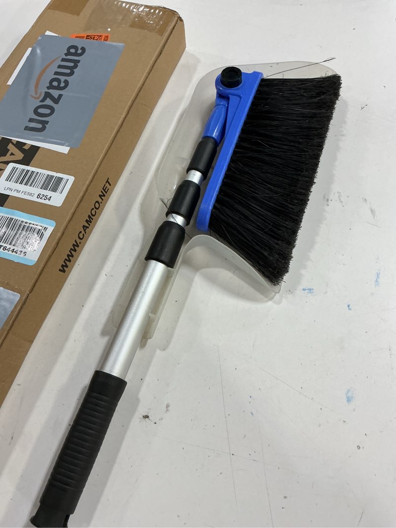 Condition photo showing Good Condition for Camco Adjustable Broom and Dustpan - Portable & Compact Full Size Broom - Adjusts from 24-52 Inches, Ideal for RV, Marine, and Home Use (43623-A) Broom with Dust Pan