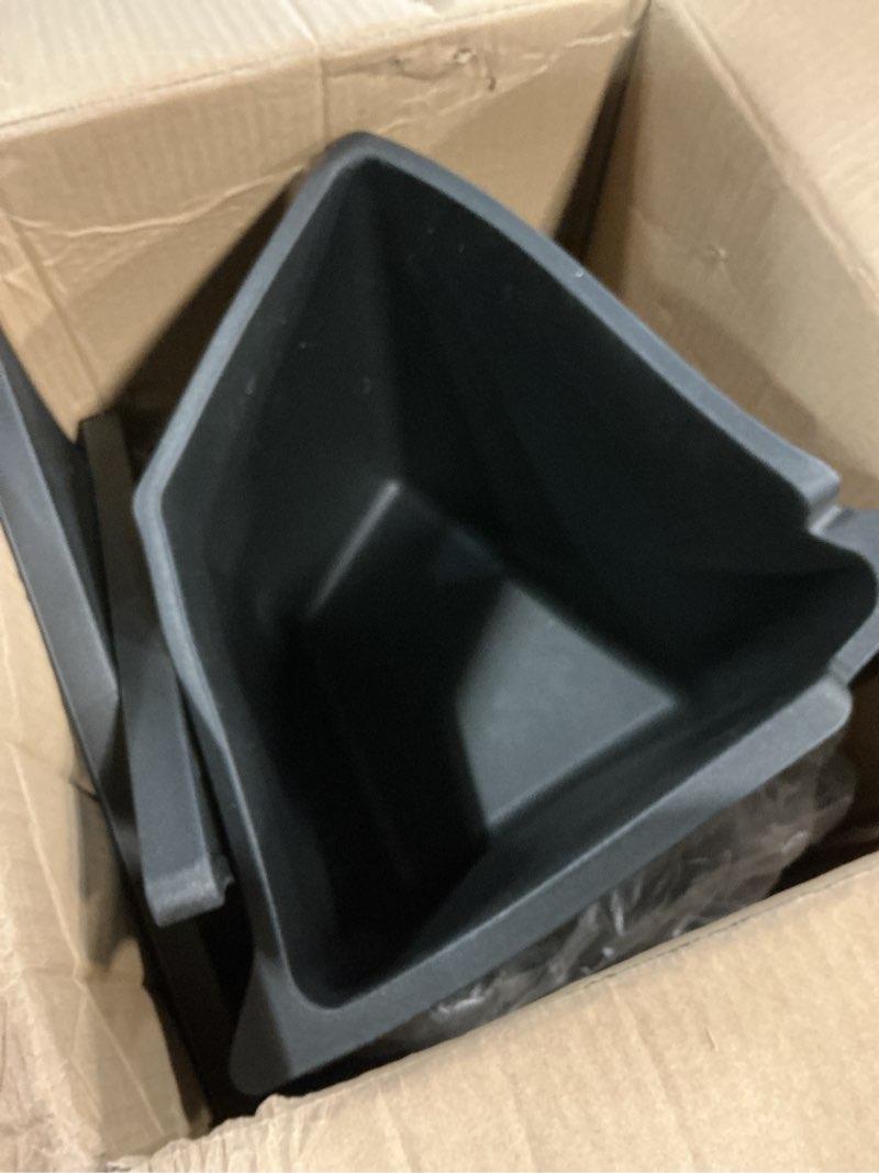 Condition photo showing Good Condition for luckeasy rear center console organizer for tesla model y 2021-2024 (not fit juniper 2025+) 2nd row under floor storage box tpe connected with abs lid waterproof model y rubbish bin anti-scratching 2nd row box 1pcs