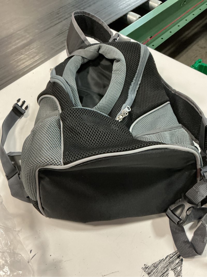 Condition photo showing Good Condition for woyyho pet dog carrier backpack small dog front backpack ventilated dog carrier back pack with storage pockets, adjustable straps & safety belt for travel hiking outdoor (size m: 5-9 lbs, black) 1-classic black medium(5-9lbs)