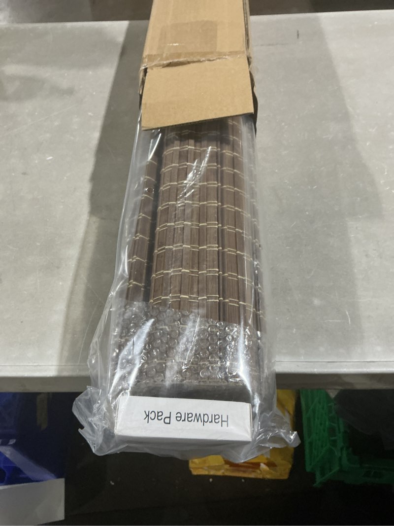 Condition photo showing Good Condition for unishades cordless bamboo roman shades for windows, blinds size (35" w ×64" h) colour (bdp-driftwood) ?room darkening?bdp-driftwood 35" w × 64" h