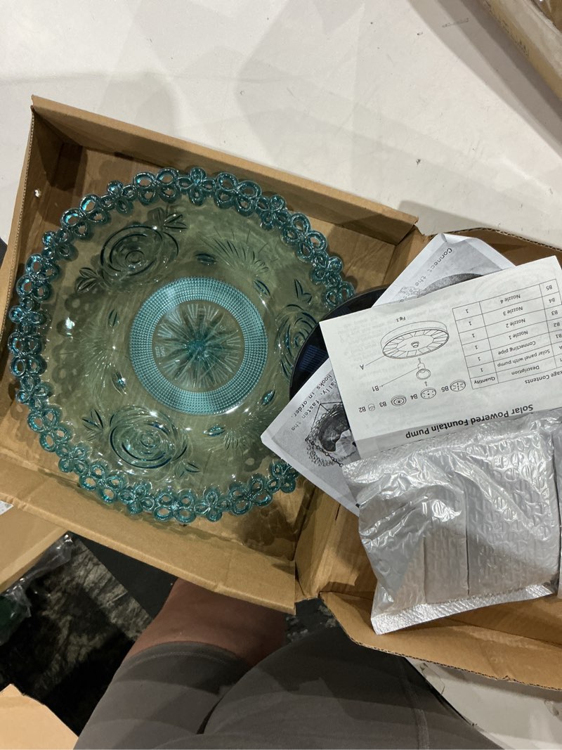Condition photo showing Good Condition for 2026 hanging solar bird bath fountain,3 layers hanging bird bath for outside with solar fountain,flowing water solar pump & plastic bowl, for outdoor, gardens