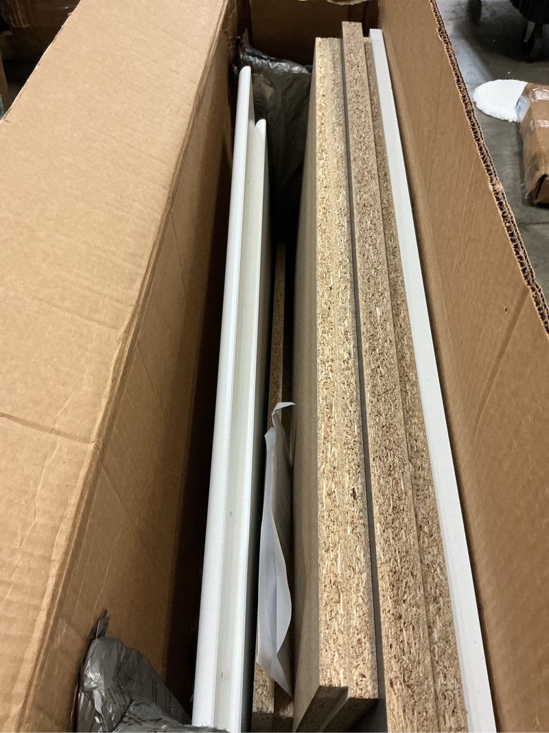 Condition photo showing As Is for prepac elite 32" storage cabinet, white storage cabinet, base cabinet, bathroom cabinet with 1 adjustable shelf 24" d x 32" w x 36" h, web-3236 white elite 32" base cabinet