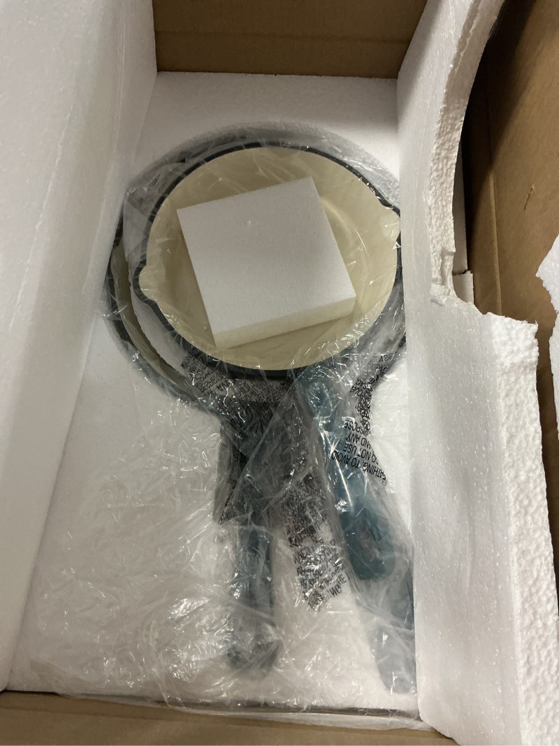 Condition photo showing Good Condition for hisencn enameled cast iron skillet - ceramic coated 8''/9.5''/11'' fry pan set, gas/induction/electric/oven compatible, 3 size frying pans, ptfe & pfoa free, cast iron ceramic cookware, cobalt blue cobalt blue 3 pieces