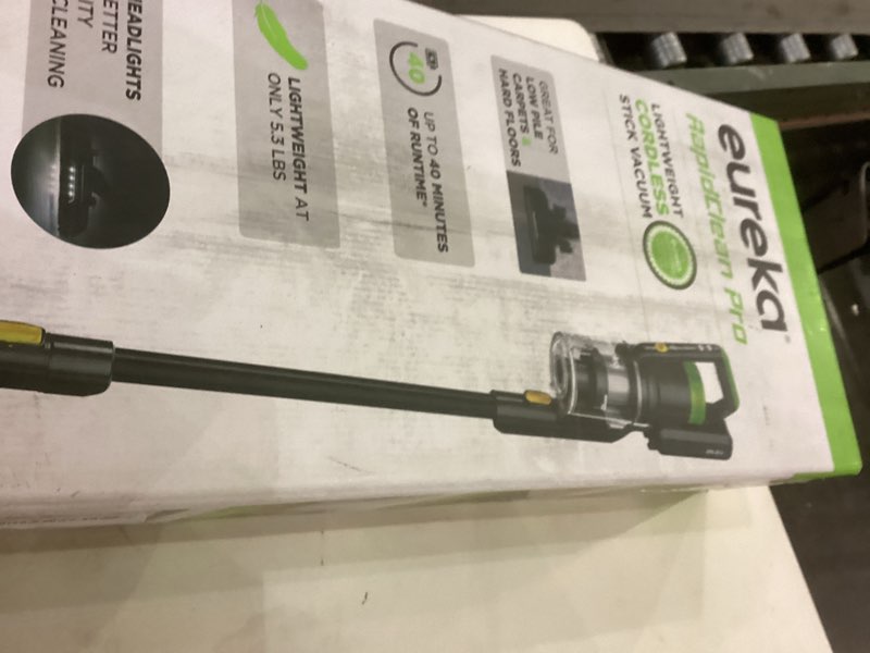 Condition photo showing As Is for Eureka RapidClean Pro Cordless Vacuum Cleaner for Hard Floors, Lightweight Stick Vacuum LED Headlights, Convenient Stick and Handheld Vac, Green, NEC285GR Green NEC285GR