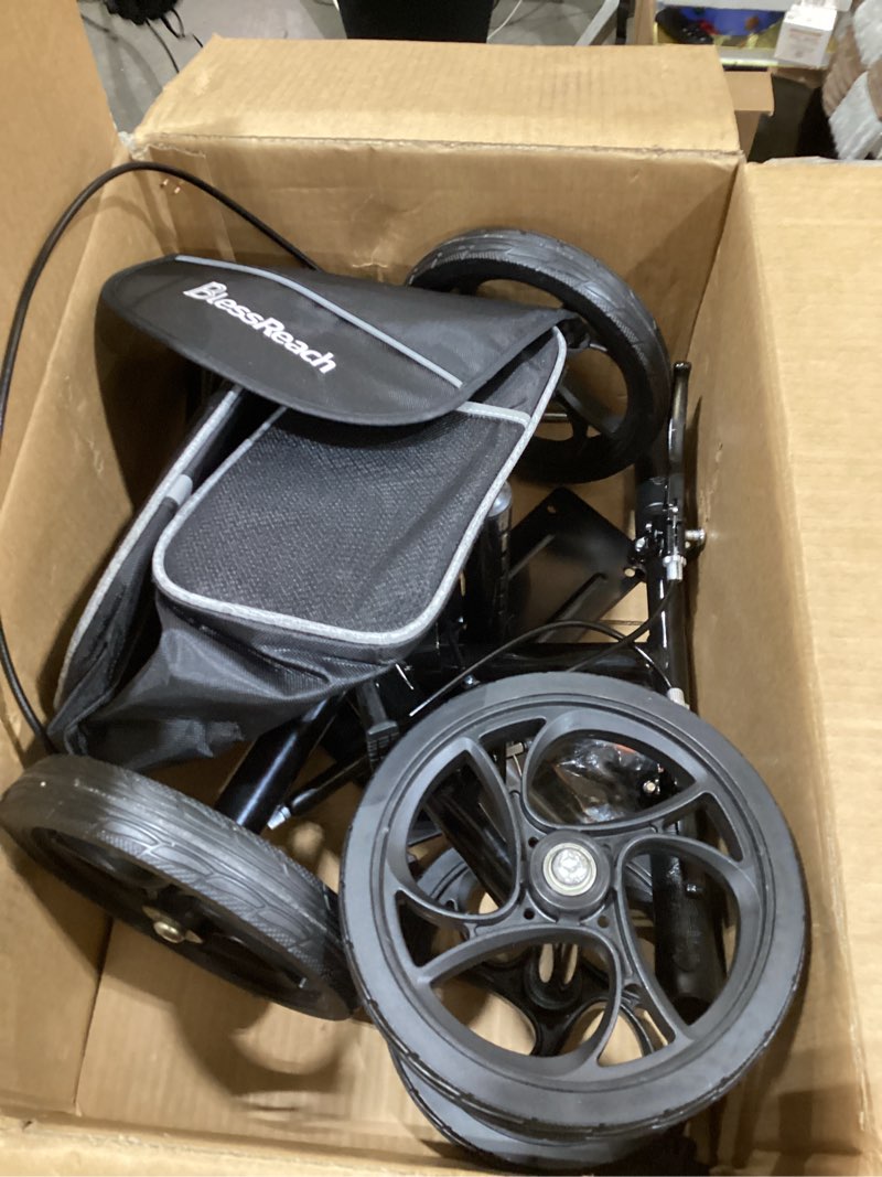 Condition photo showing As Is for Economy Knee Scooter Steerable Knee Walker for Foot Injuries Compact Crutch Alternative with Dual Braking System (Black)