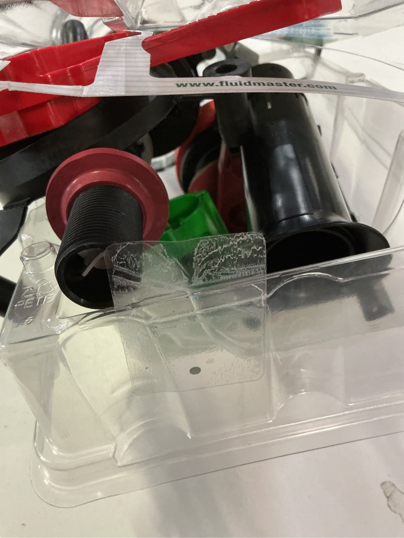 Condition photo showing As Is for Fluidmaster K-400H-021 Universal 2  Everything Toilet Repair Kit with Installation Tools  New  1-Pack  Weight 1.97 lbs.