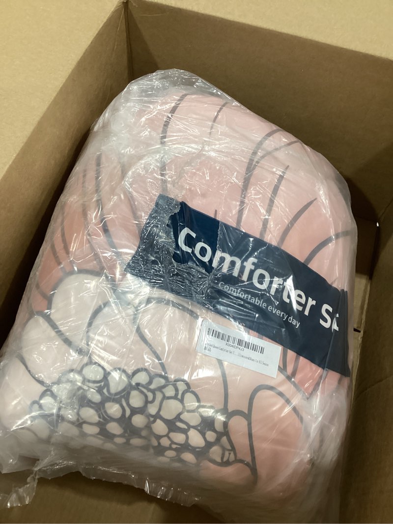 Condition photo showing New/Like New for xruibed queen comforter set 7 pieces grey floral comforter set queen size bed in a bag flower bedding sets lightweight boho bed set with sheet,pillowcases&shams for all season gray queen (90"x 90")