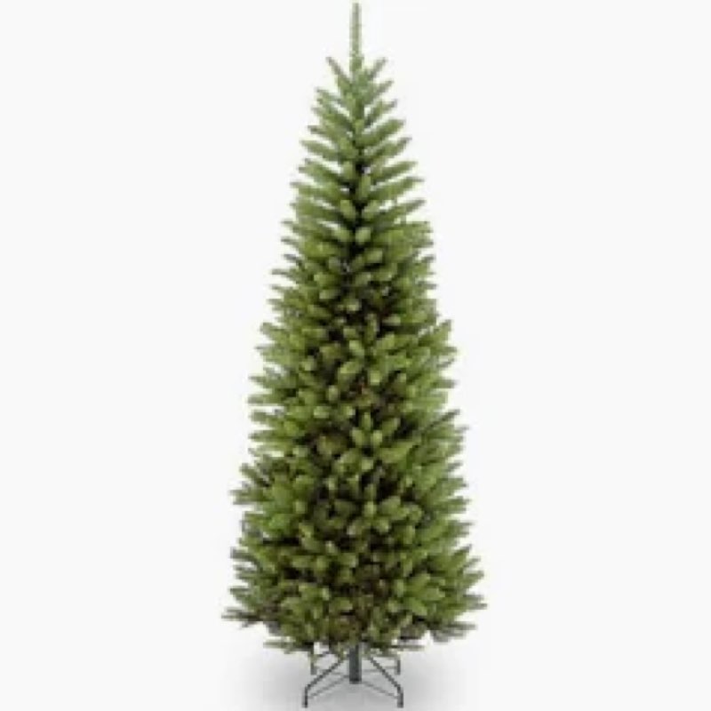 Takuvan 6ft Artificial Pencil Slim Christmas Tree, Includes Metal Stand, Kingswood Fir, Easy Assembl