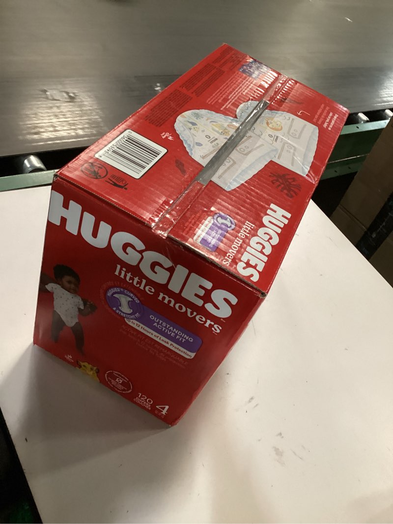 Condition photo showing New/Like New for Huggies Little Movers Baby Disposable Diapers - Size 4 -120ct