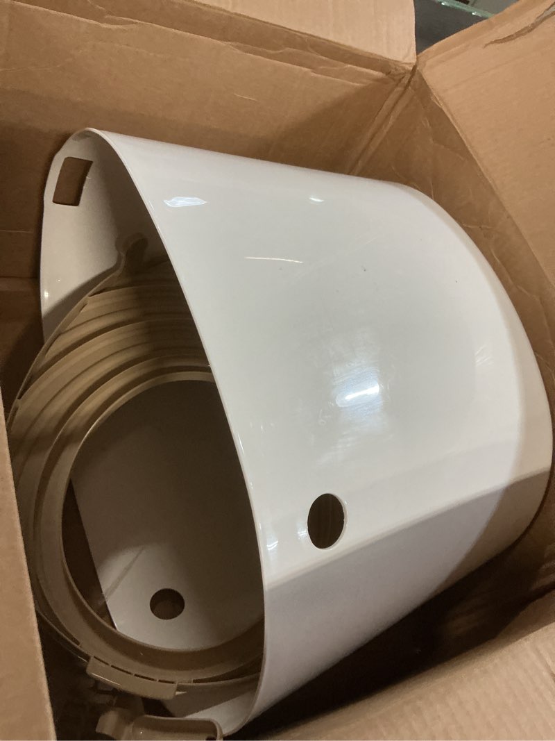 Condition photo showing As Is for IRIS USA Cat Litter Box, Large Top Entry with Litter Catching Lid and Scoop, Dog Proof, Cat Box Enclosure, Beige/White Top Entry White/Beige