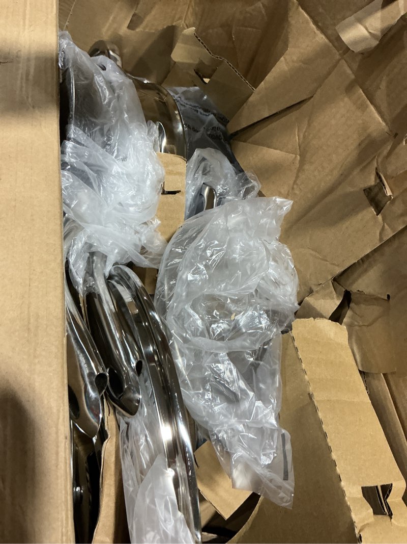 Condition photo showing As Is for gotham steel 12 pc ceramic cookware set nonstick, ceramic pots and pans set non stick with steamer for cooking, non toxic pfoa pfos free, ergonomic stay cool handles, oven & dishwasher safe, copper 12 piece set