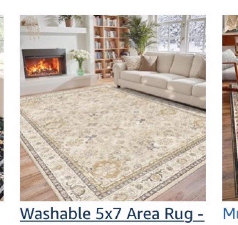 6x9 Area Rugs for Living Room: Washable Vintage Floral Rug Soft Non-Slip Rugs Stain Resistant Boho P
