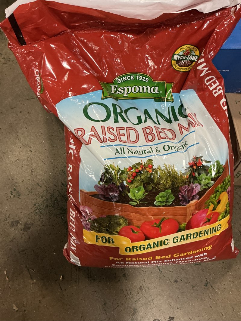 Condition photo showing New/Like New for espoma organic raised bed mix  all natural and organic potting soil mix for raised garden beds  for organic gardening  1.5 cu ft