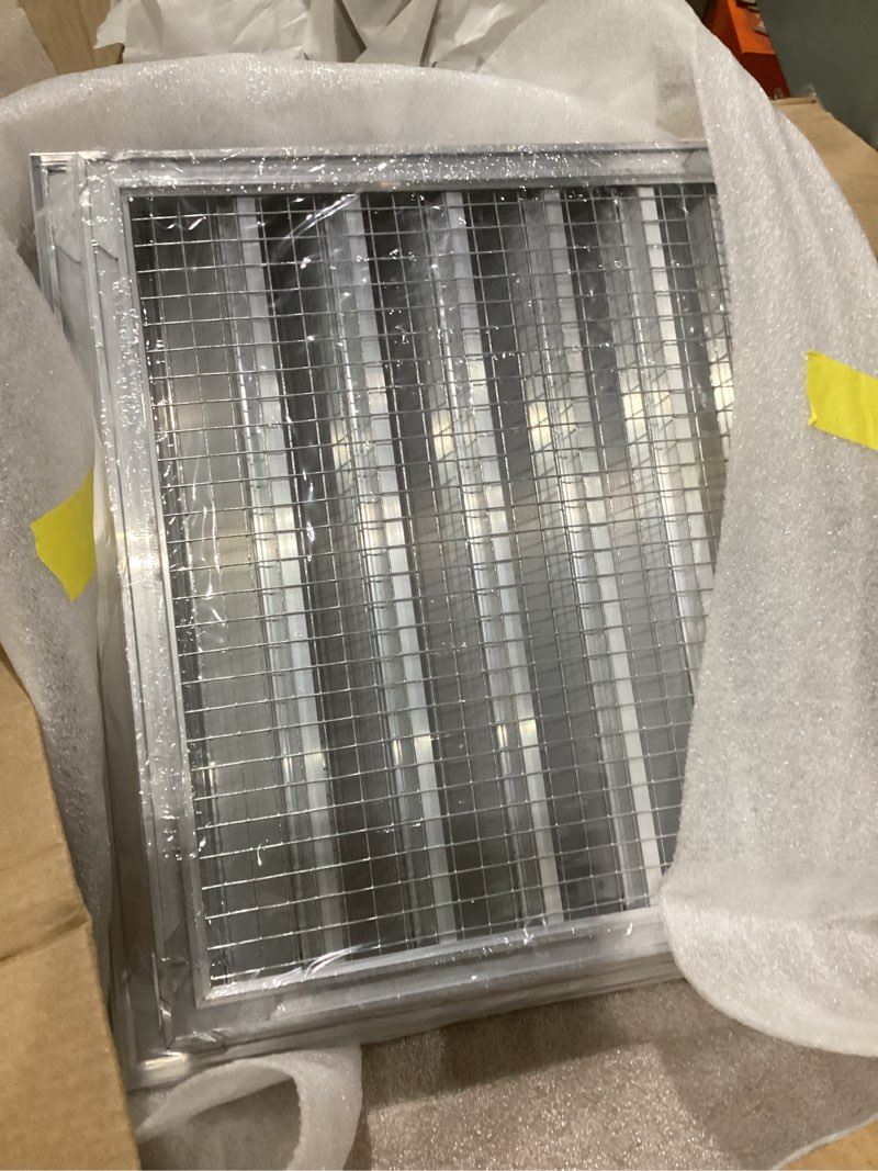 Condition photo showing As Is for hvac premium 16\\\\\\\"w x 14\\\\\\\"h aluminum exterior gable louver vent for walls & crawlspace - weather-resistant air grille with screen mesh - [outer dimensions 17.75\\\\\\\"w x 15.75\\\\\\\"h] 16 x 14 anodized aluminum,