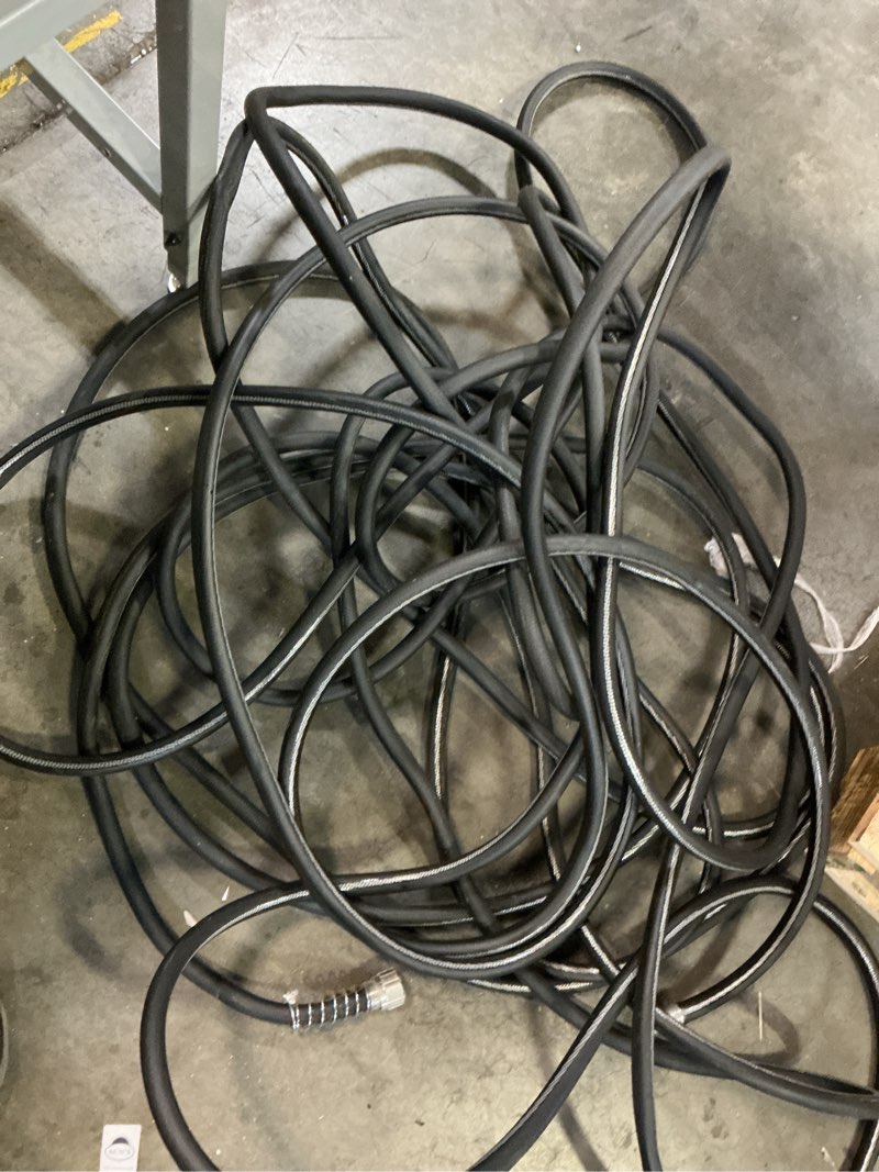 Condition photo showing As Is for neverkink teknor apex 5/8-in x 75-ft contractor -duty kink free vinyl black coiled hose