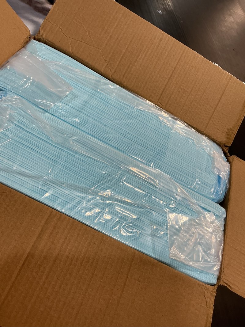 Condition photo showing New/Like New for chucks pads disposable [100-pack] adult incontinence underpads 23"x36" large super absorbent protective bed pads, leak-proof pads – pee pads for kids, adults and pets – dog & puppy training pads 23" x 36"