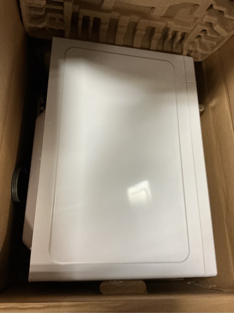 Condition photo showing As Is for hamilton beach 1.1 cu. ft. countertop microwave oven, 1000 watts, white stainless steel