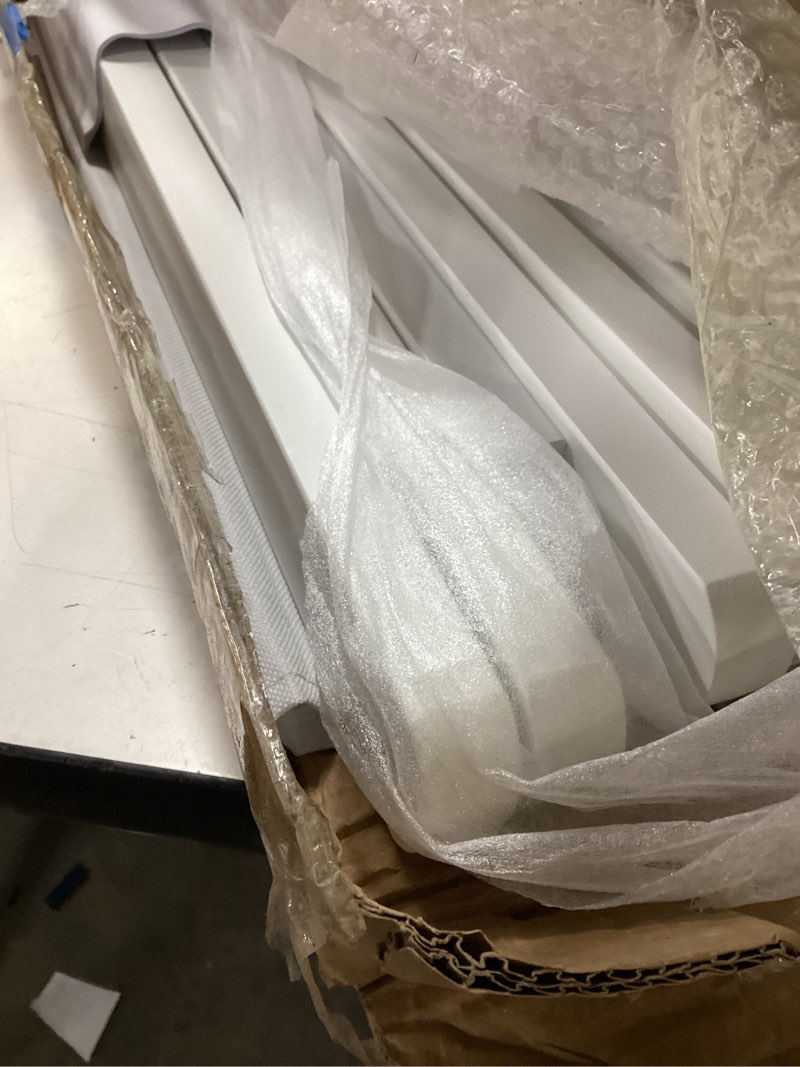 Condition photo showing As Is for Luggage Rack, Folding Suitcase Stand with Storage Shelf, Premium Bamboo Luggage Holder for Guest Room, Bedroom, Hotel, Closet, Holds up to 135 lb (White)